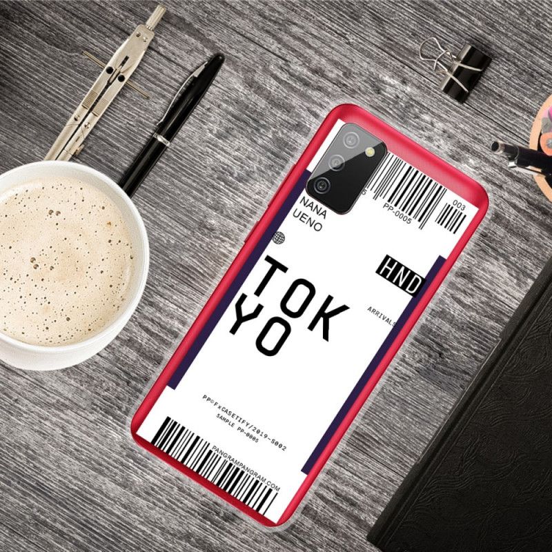 Skal Samsung Galaxy A02s Mörkblå Boarding Pass Tokyo