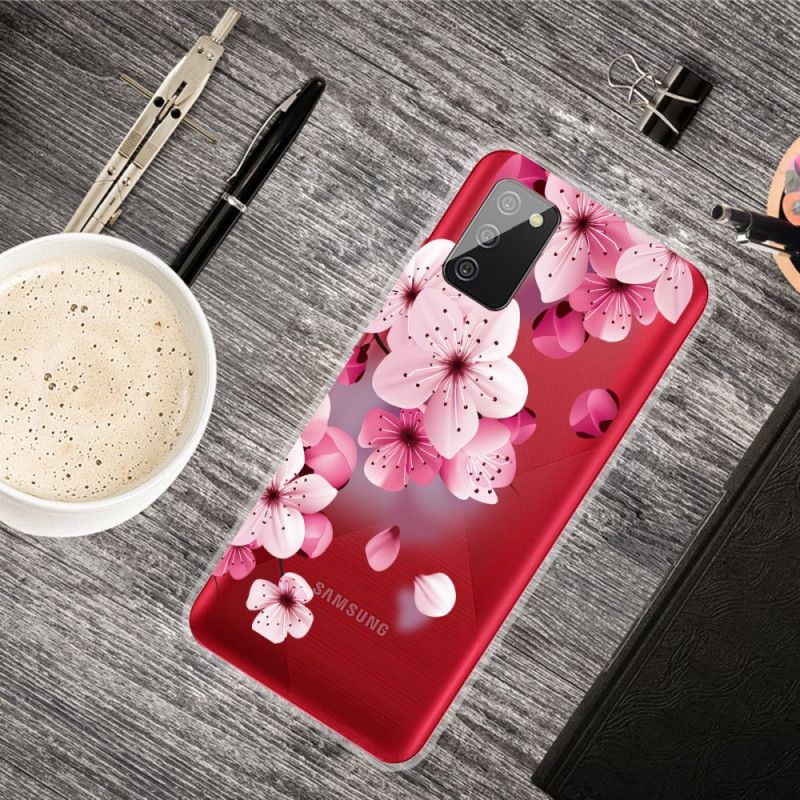 Skal Samsung Galaxy A02s Små Rosa Blommor