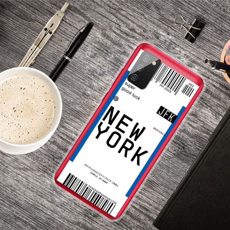 Skal Samsung Galaxy A02s Svart Boardingkort Till New York