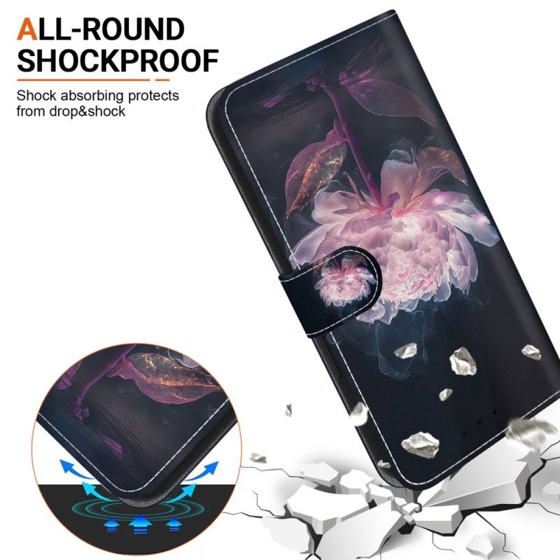 Skyddsfodral Xiaomi Redmi Note 13 Pro 4g Purple Peony Strap Case