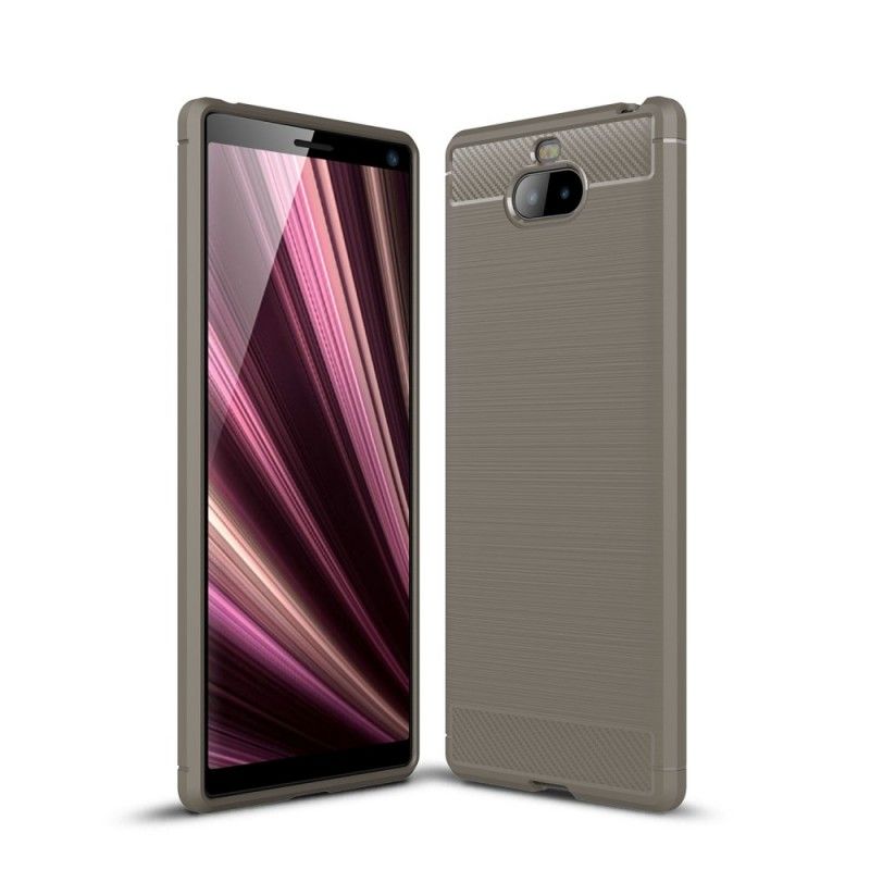 Skal Sony Xperia 10 Svart Borstad Kolfiber