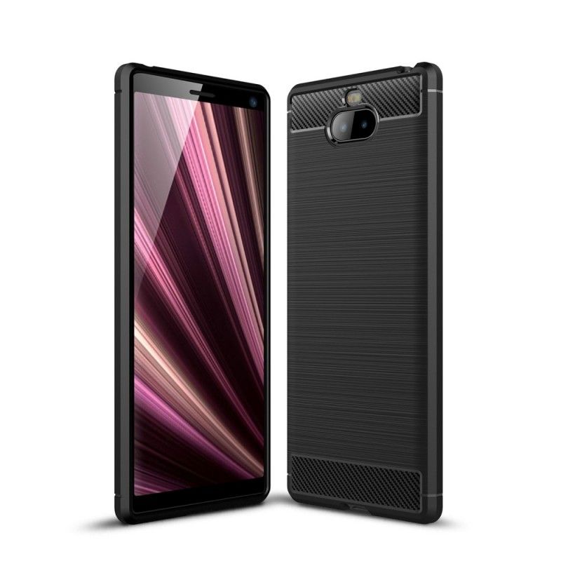 Skal Sony Xperia 10 Svart Borstad Kolfiber