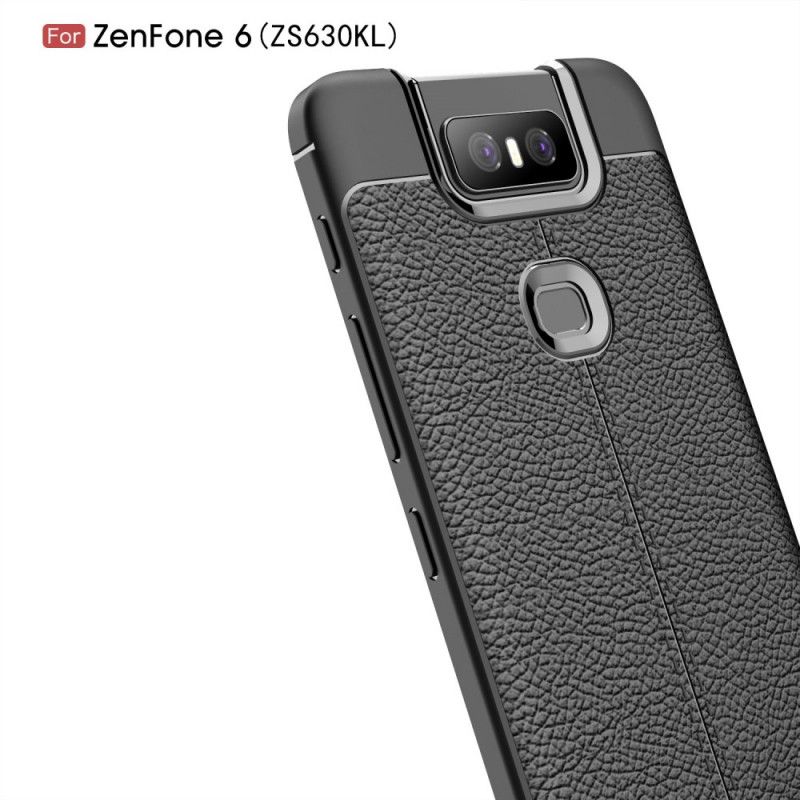 Skal för Asus ZenFone 6 Svart Dubbel Linjelycherskinneffekt