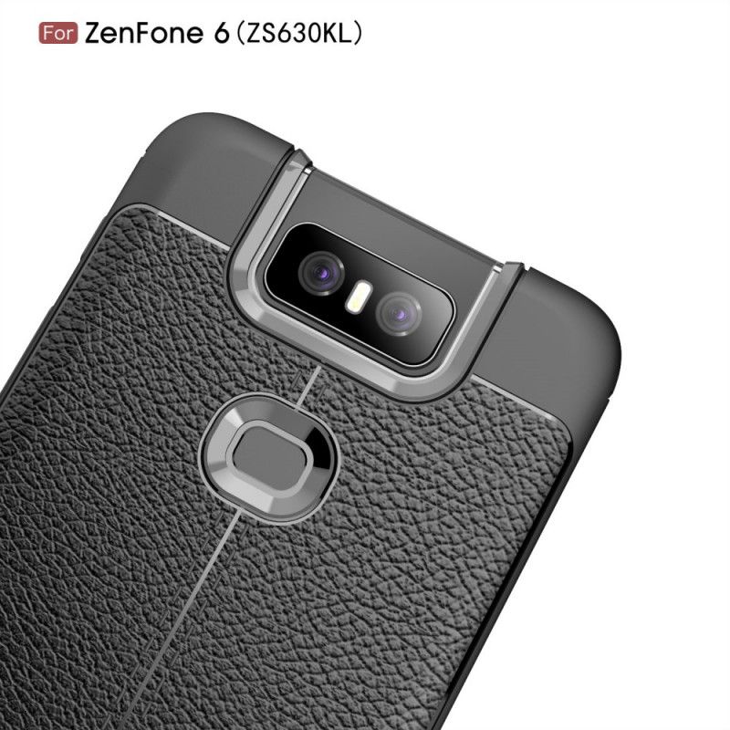 Skal för Asus ZenFone 6 Svart Dubbel Linjelycherskinneffekt