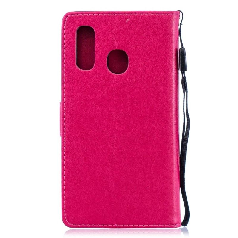 Fodral för Samsung Galaxy A40 Magenta Virvlande Fjärilar