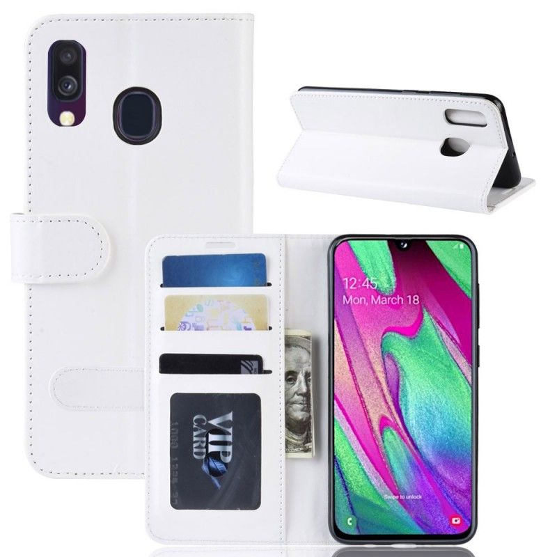 Fodral Samsung Galaxy A40 Vit Ultra Konstläder