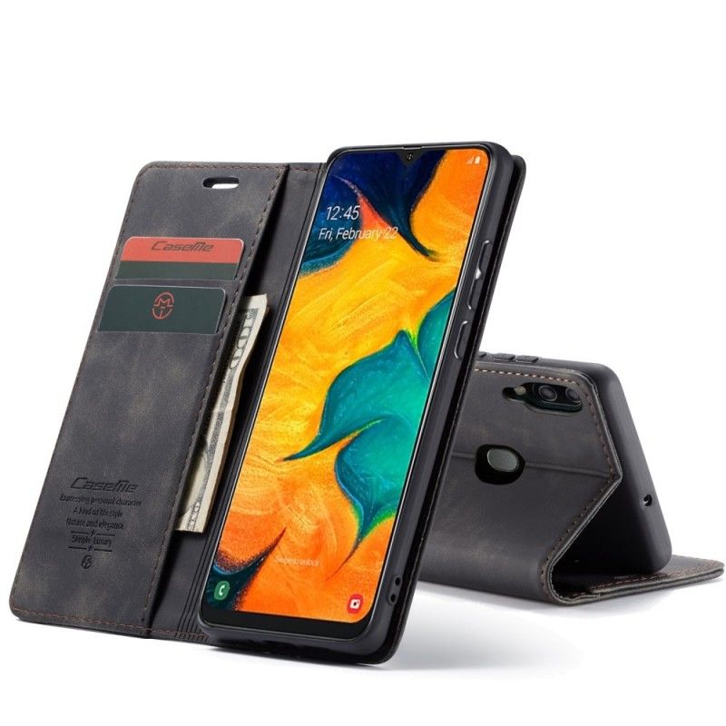 Folio-fodral för Samsung Galaxy A40 Svart Imiterat Läderfodral