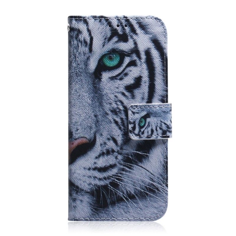 Läderfodral Samsung Galaxy A40 Mobilskal Tiger Ansikte