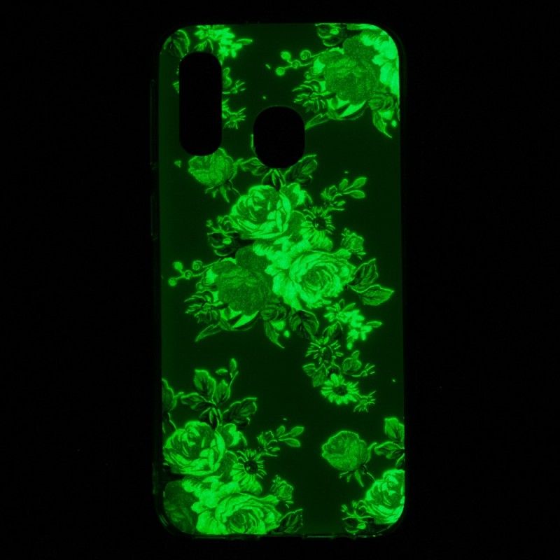 Skal för Samsung Galaxy A40 Fluorescerande Frihetsblommor