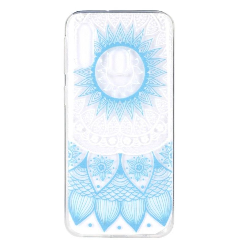 Skal för Samsung Galaxy A40 Ljusblå Transparent Färgglad Mandala