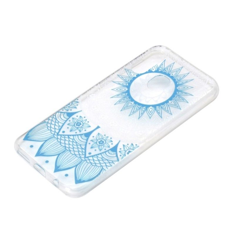 Skal för Samsung Galaxy A40 Ljusblå Transparent Färgglad Mandala