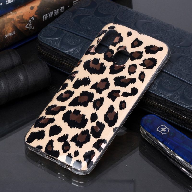 Skal för Samsung Galaxy A40 Marmor I Leopardstil