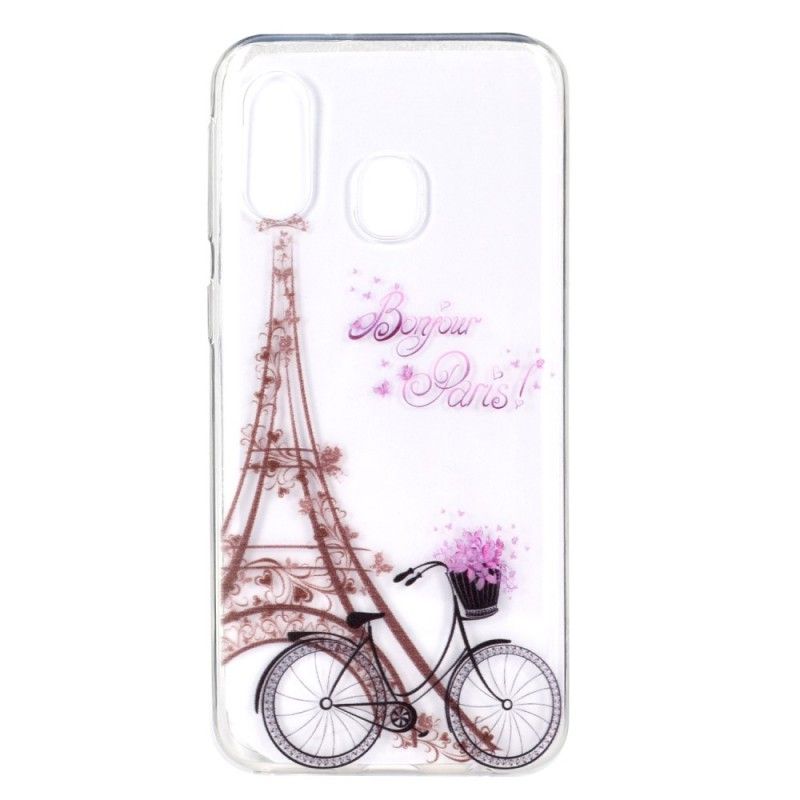 Skal för Samsung Galaxy A40 Transparent Hej Paris