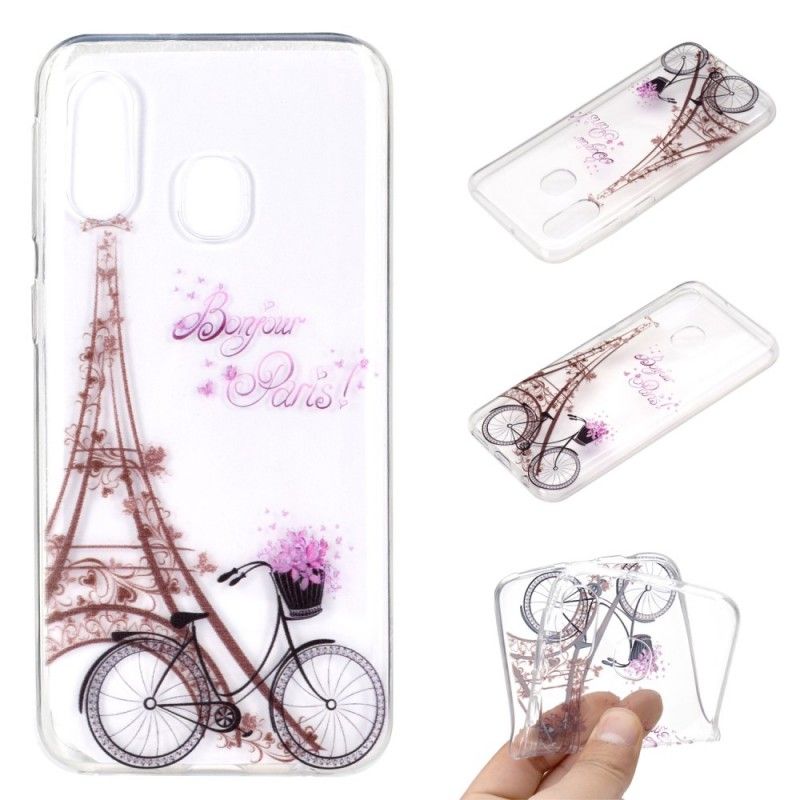 Skal för Samsung Galaxy A40 Transparent Hej Paris