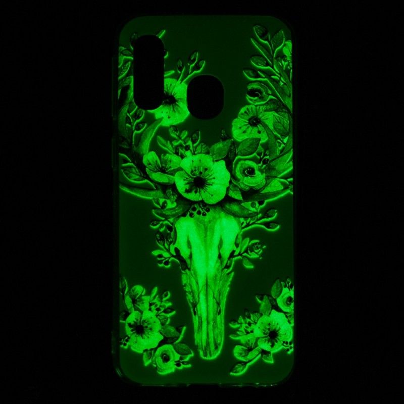 Skal Samsung Galaxy A40 Fluorescerande Blommig Älg