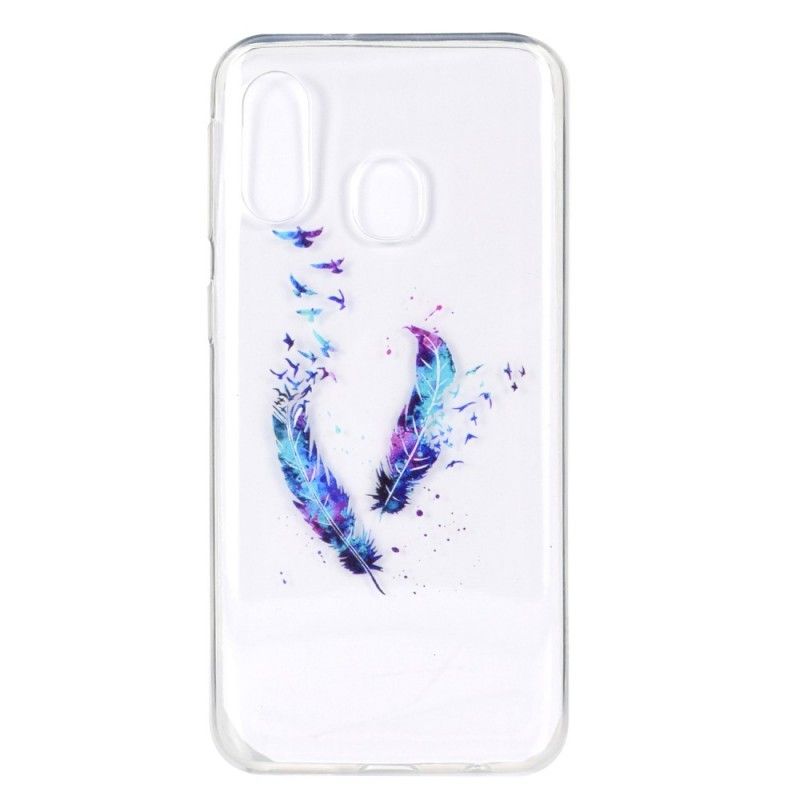 Skal Samsung Galaxy A40 Genomskinliga Fjädrar