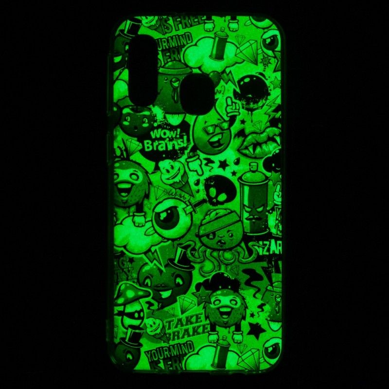 Skal Samsung Galaxy A40 Mobilskal Fluorescerande Galenskap