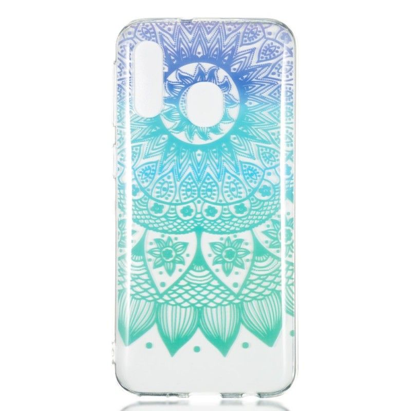 Skal Samsung Galaxy A40 Mobilskal Transparent Blå Mandala