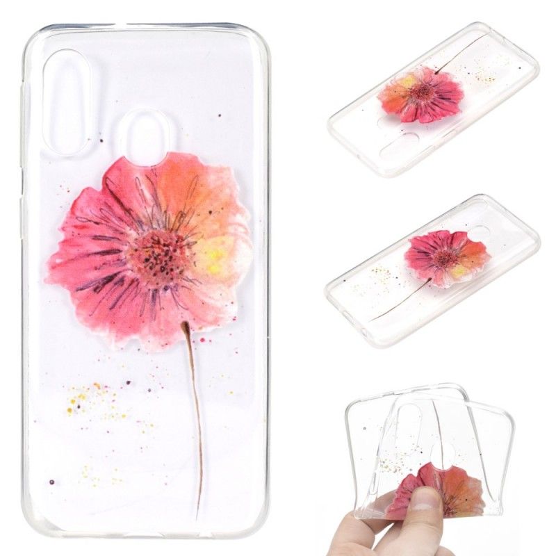 Skal Samsung Galaxy A40 Mobilskal Transparent Vallmovatten