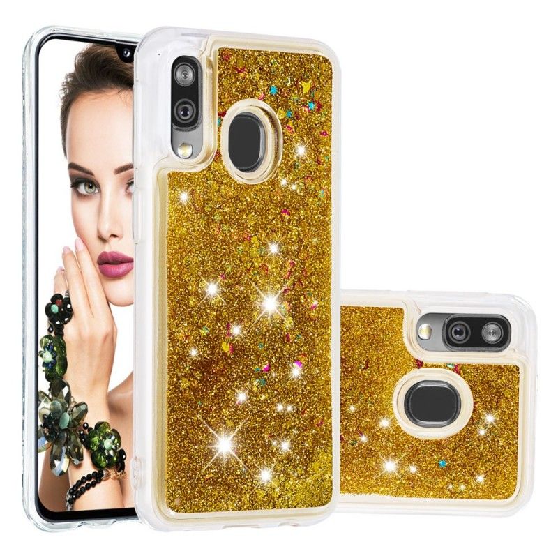 Skal Samsung Galaxy A40 Rosa Glitterpulver