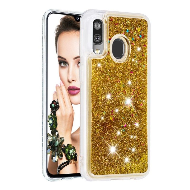 Skal Samsung Galaxy A40 Rosa Glitterpulver