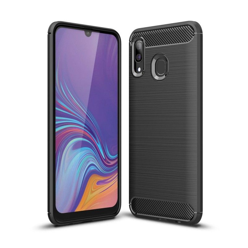 Skal Samsung Galaxy A40 Svart Borstad Kolfiber