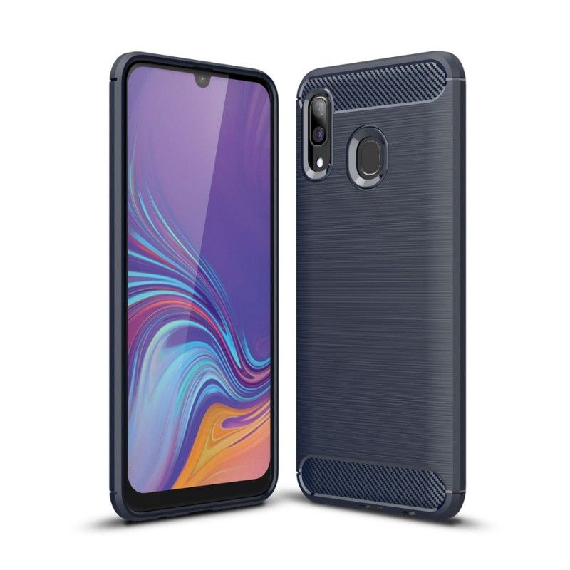 Skal Samsung Galaxy A40 Svart Borstad Kolfiber