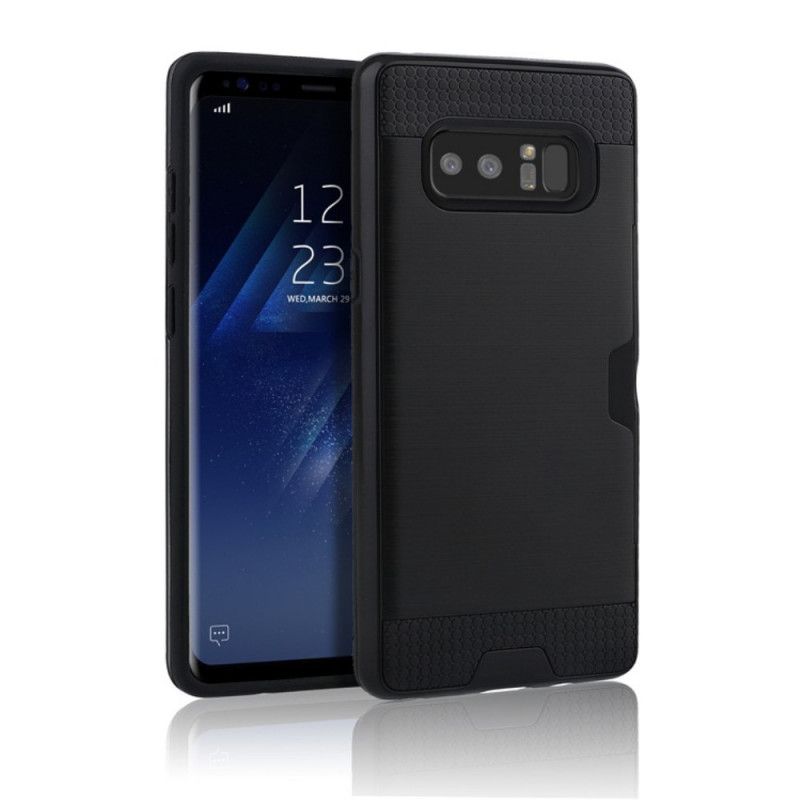 Skal Samsung Galaxy Note 8 Silver Borstad Korthållare