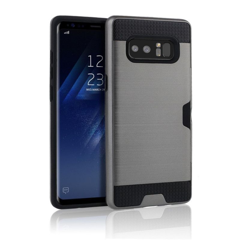 Skal Samsung Galaxy Note 8 Silver Borstad Korthållare