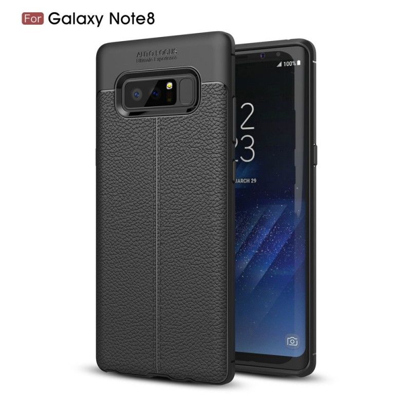 Skal Samsung Galaxy Note 8 Svart Dubbelt Linjelycherskinn