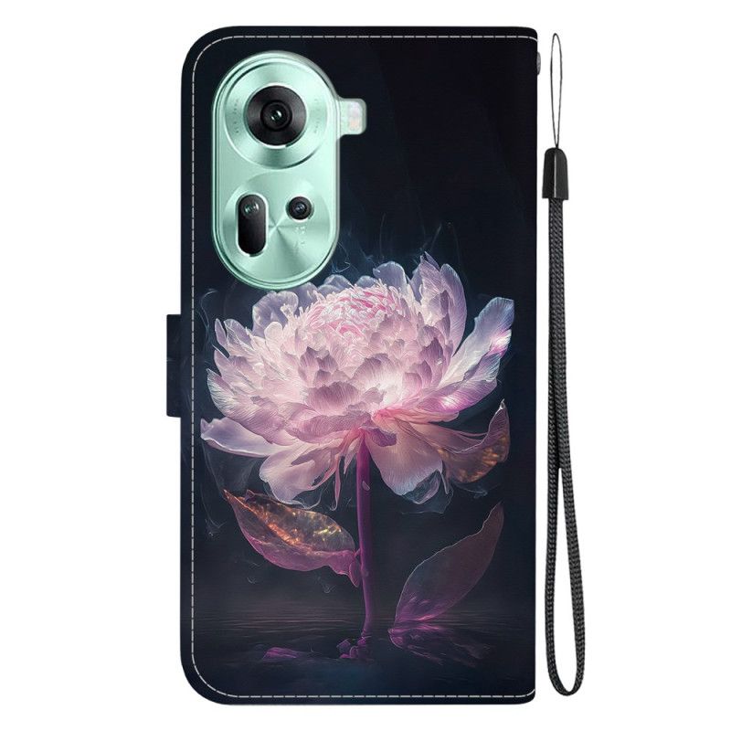 Fodral Oppo Reno 11 5g Lila Pion Med Rem