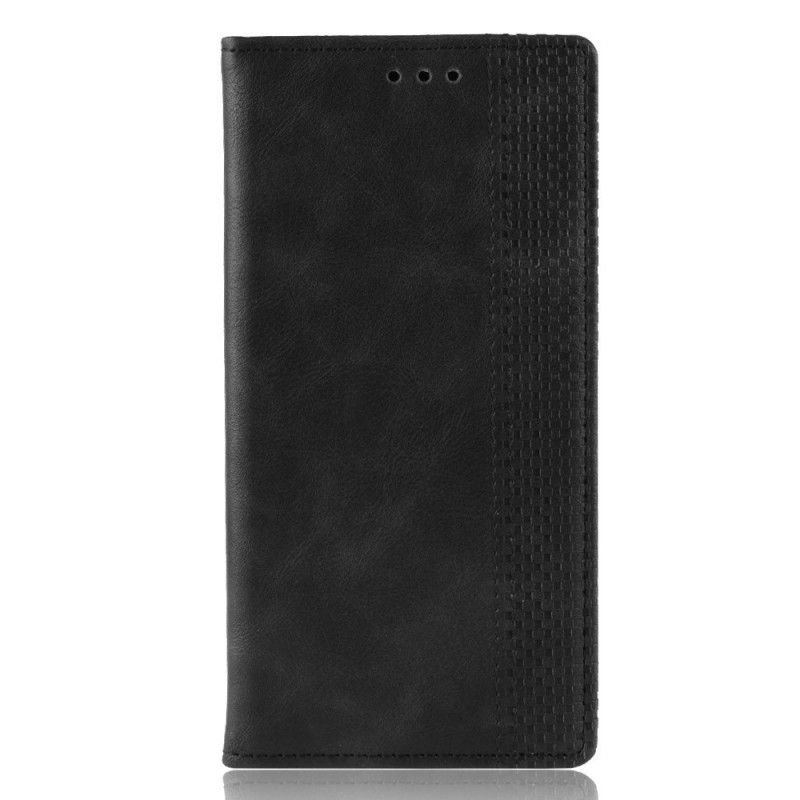 Folio-fodral Xiaomi Redmi Note 8 Pro Svart Stiliserad Vintage Lädereffekt