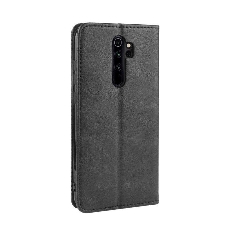 Folio-fodral Xiaomi Redmi Note 8 Pro Svart Stiliserad Vintage Lädereffekt