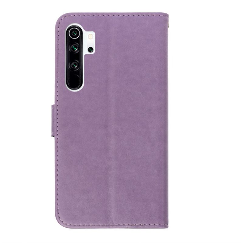 Läderfodral Xiaomi Redmi Note 8 Pro Ljuslila Mobilskal Blomma Charm