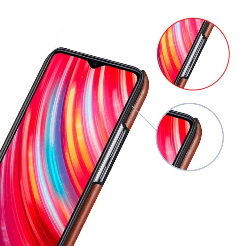 Skal Xiaomi Redmi Note 8 Pro Röd Ksq Tvåfärgad Lädereffekt