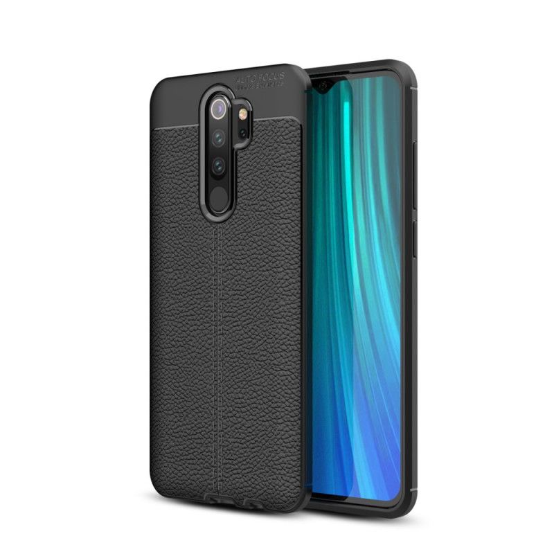 Skal Xiaomi Redmi Note 8 Pro Svart Lychéläder Med Dubbla Linjer