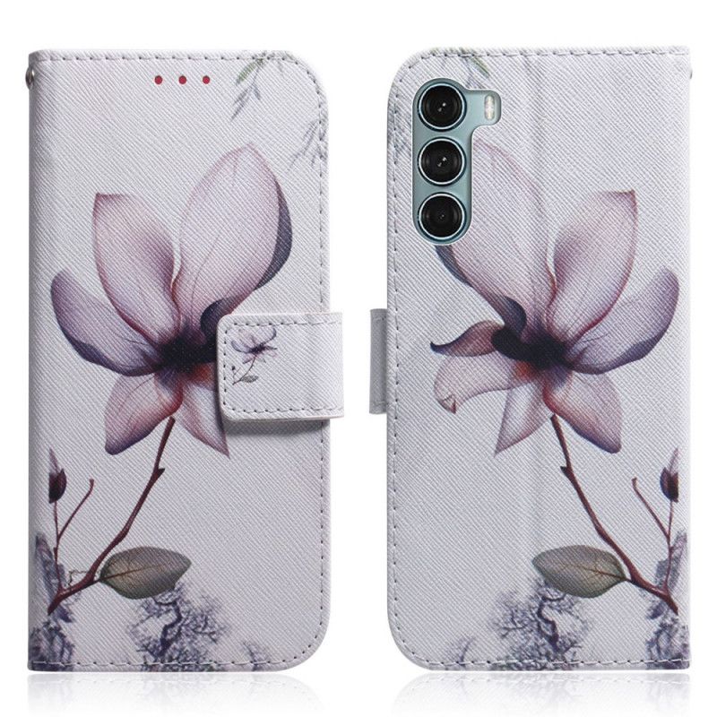 Fodral Moto G200 5g Gammal Rosa Blomma