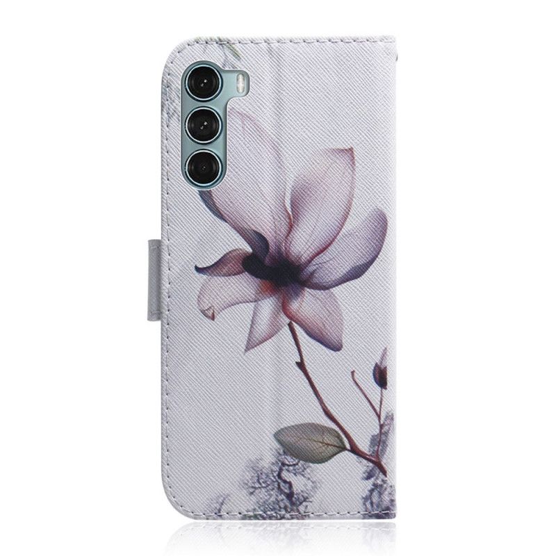 Fodral Moto G200 5g Gammal Rosa Blomma