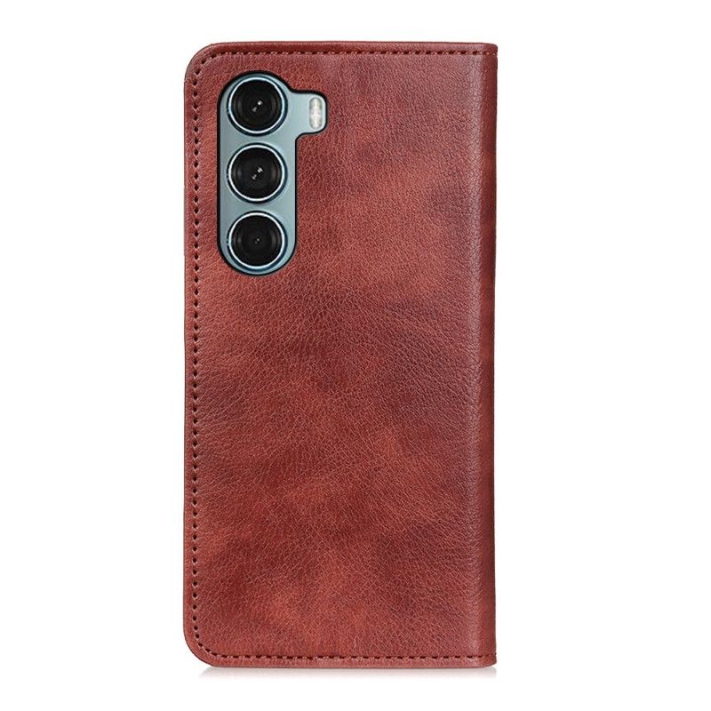 Folio-fodral För Moto G200 5g Litchi Split Leather Texture