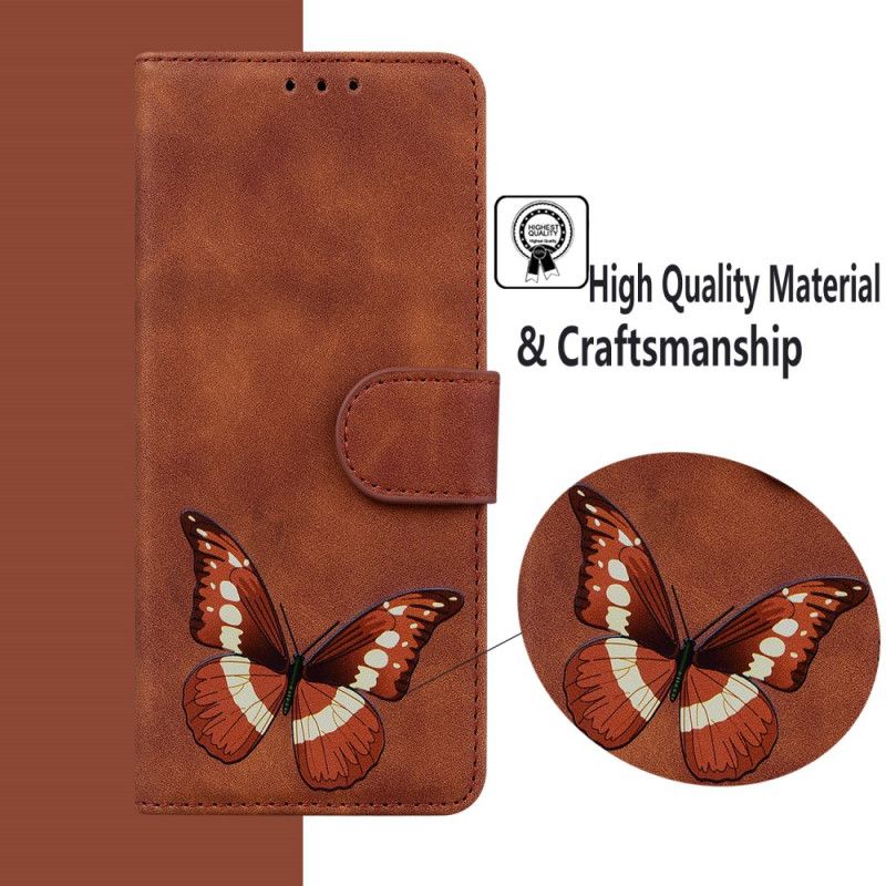 Läderfodral Moto G200 5g Telefonfodral Skin-touch Butterfly