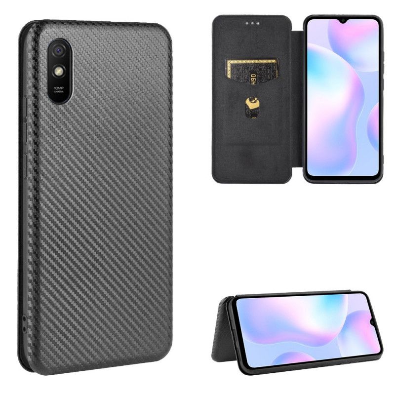 Folio-fodral Xiaomi Redmi 9A Svart Färgad Kolsilikon