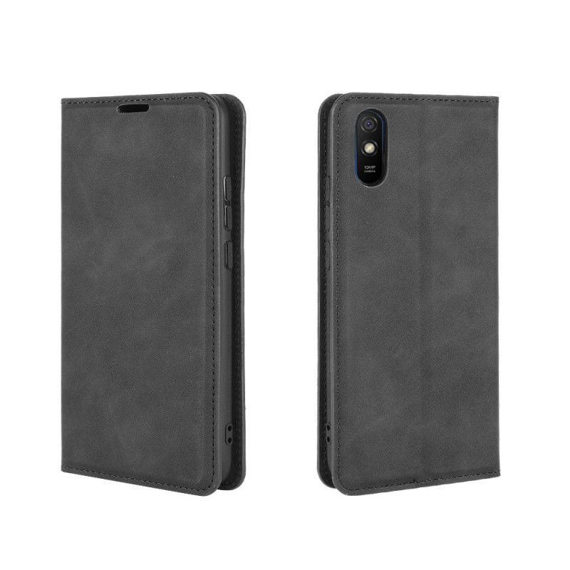 Folio-fodral Xiaomi Redmi 9A Svart Mjukt Lädereffekt