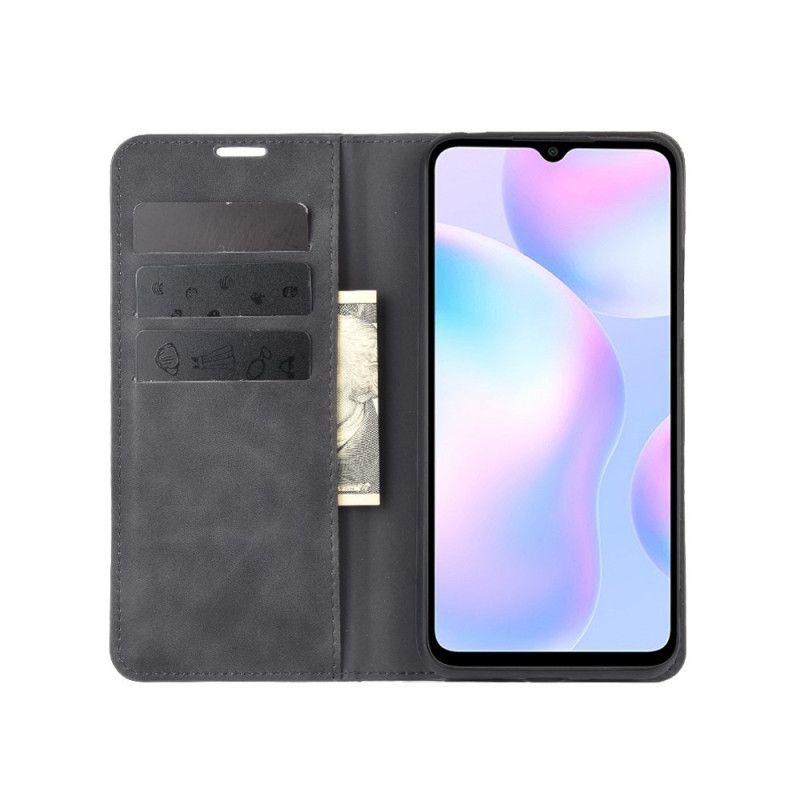 Folio-fodral Xiaomi Redmi 9A Svart Mjukt Lädereffekt