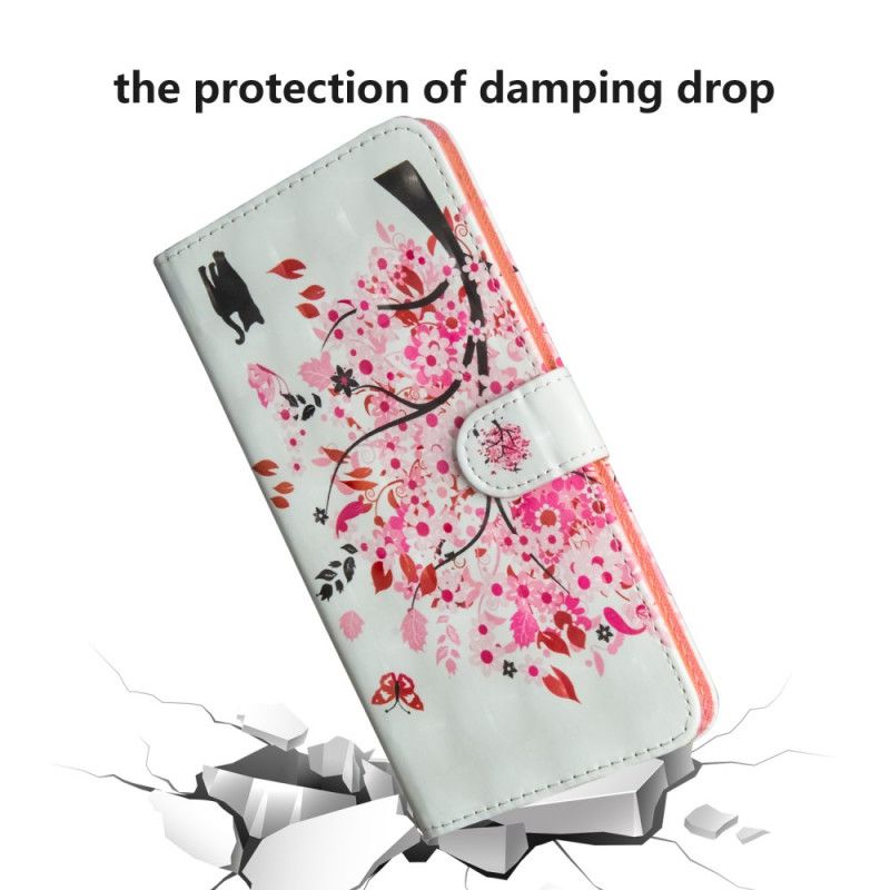Läderfodral Xiaomi Redmi 9A Mobilskal Rosa Träd