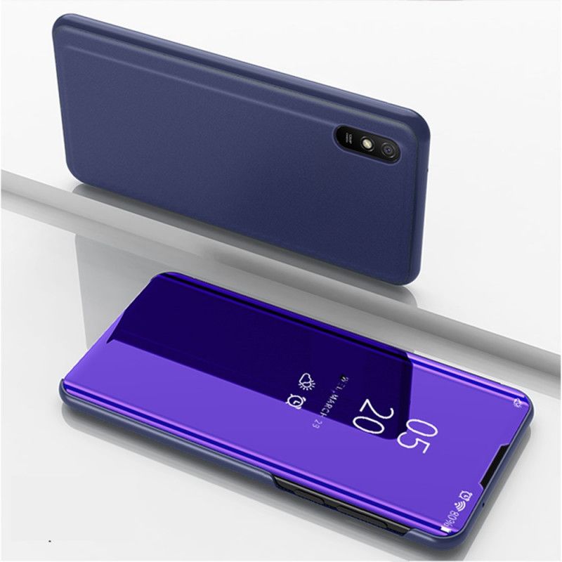 Se Omslag Xiaomi Redmi 9A Svart Spegel Och Konstläder