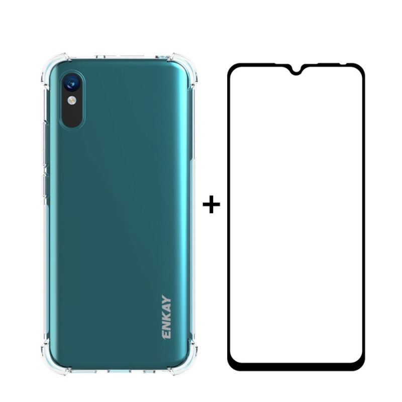 Skal för Xiaomi Redmi 9A Enkay Skal Och Härdat Glas Combo