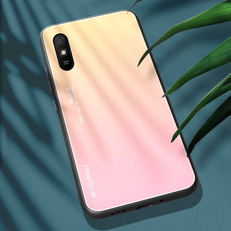 Skal för Xiaomi Redmi 9A Röd Var Dig Själv Härdat Glas