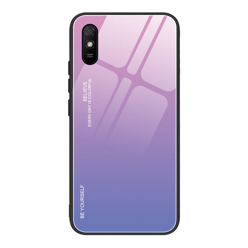 Skal för Xiaomi Redmi 9A Röd Var Dig Själv Härdat Glas