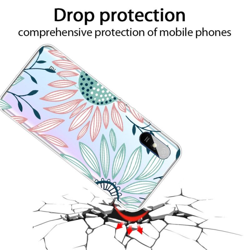 Skal för Xiaomi Redmi 9A Transparent En Blomma