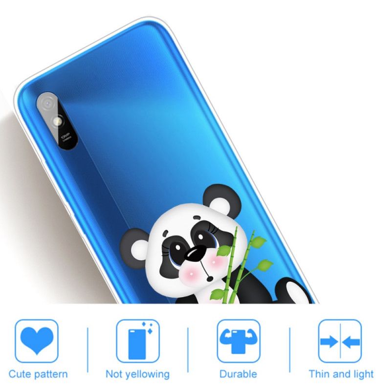 Skal Xiaomi Redmi 9A Mobilskal Transparent Ledsen Panda